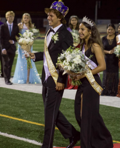 Noah Severson and Ama Elmziat walking down the red carpet on September 30th, during the Homecoming football game. “My knees were a little weak,” described Noah. Ama said, “I didn’t know it, but I was crying.”