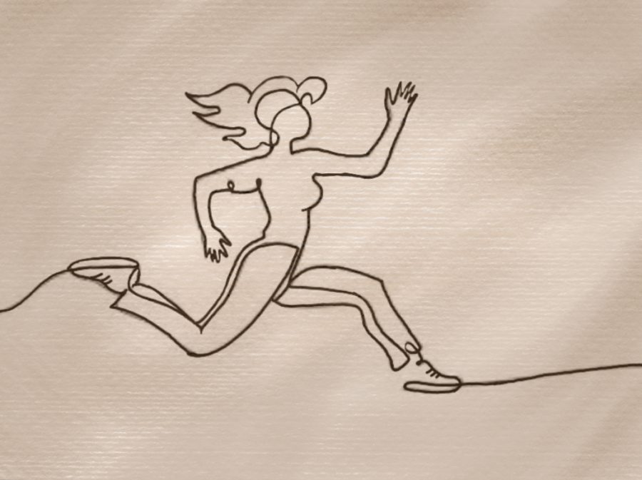 A+girl+running.+Drawn+by+Gita+Majumdar.