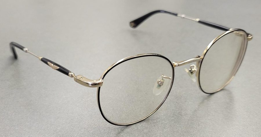 Image depicts a pair of intact lenses with focus on the right lense in particular. To be used as a header for shattered glasses the poem