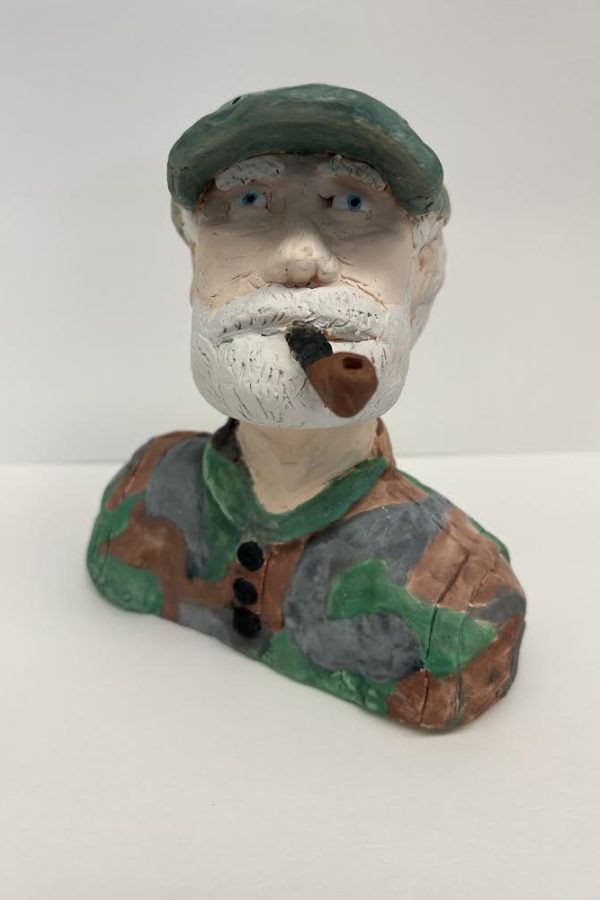 A sculpture submitted in the show by Shay Smith, inspired by his grandfather.