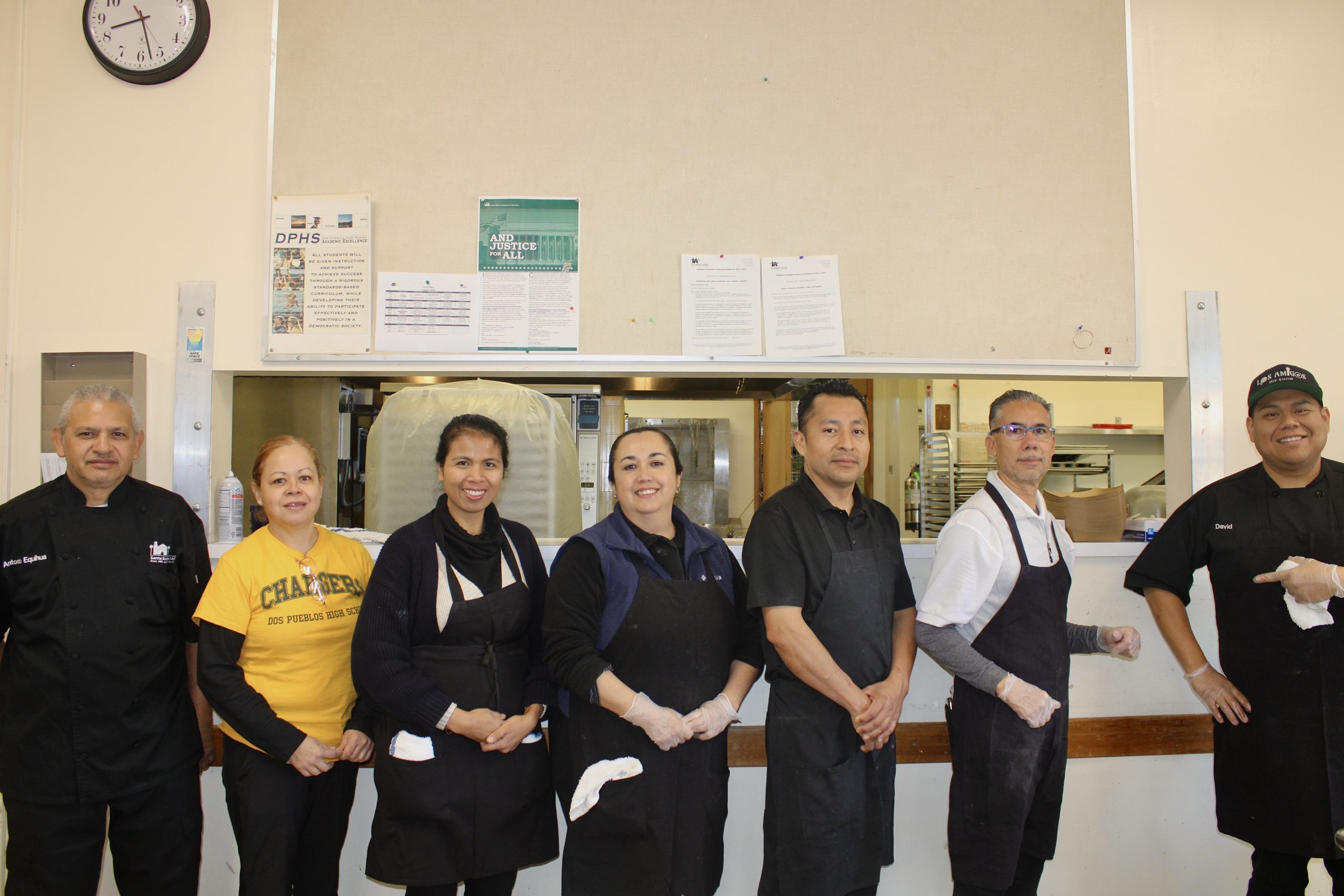 Cafeteria staff
Left to right- Antonio Equihua, Marcela Ramirez, Niluh Buyank, Norma Ramos, Elder Delaluz, Lucio Morales, David Godinez