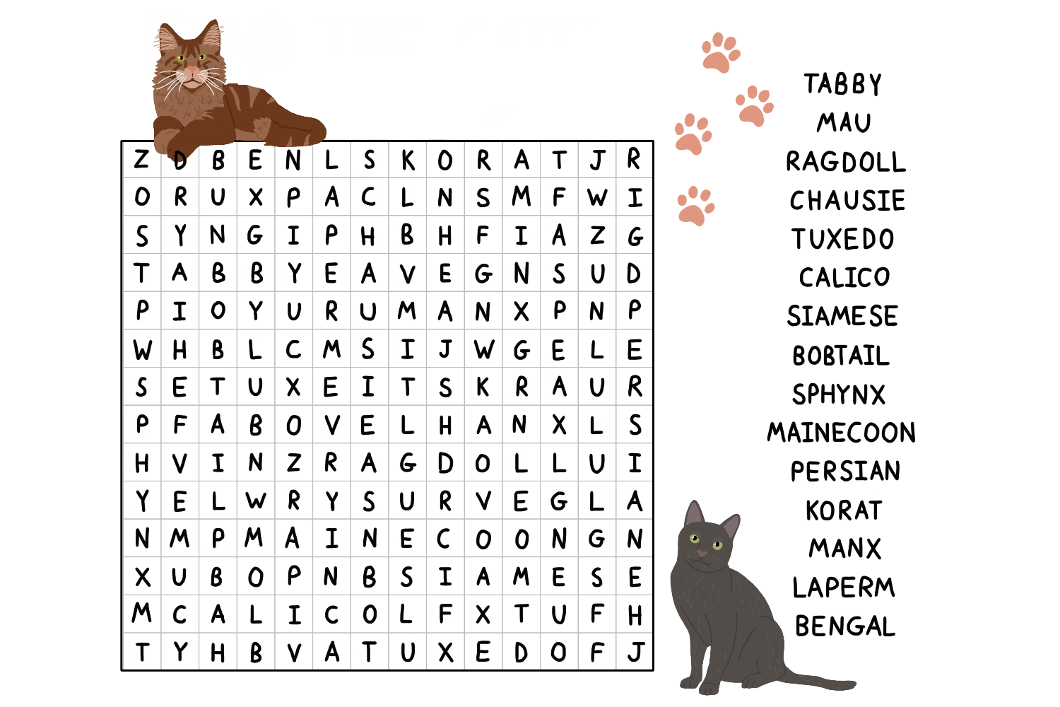 Cat Word Search