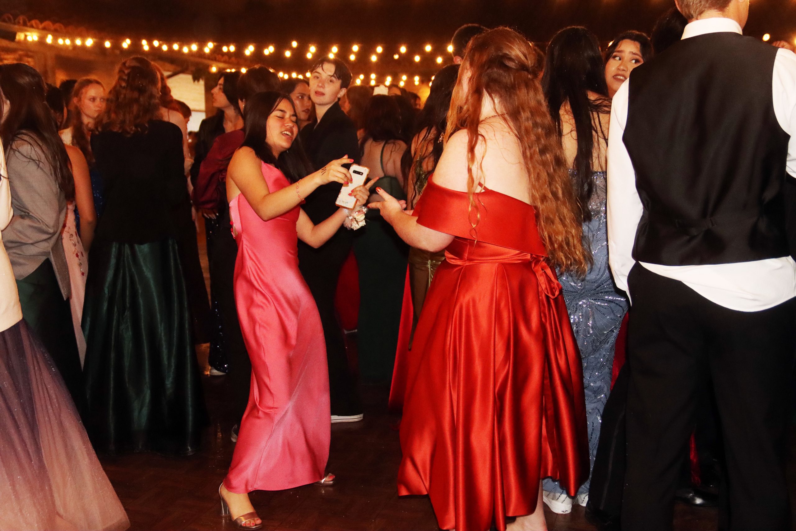 Students dance along to the music at Prom. Prom was held at the Santa Barbara Historical Museum.