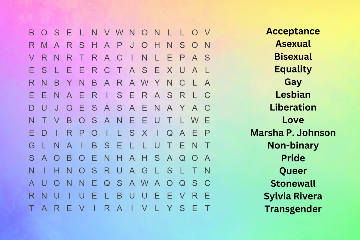 Pride month word search