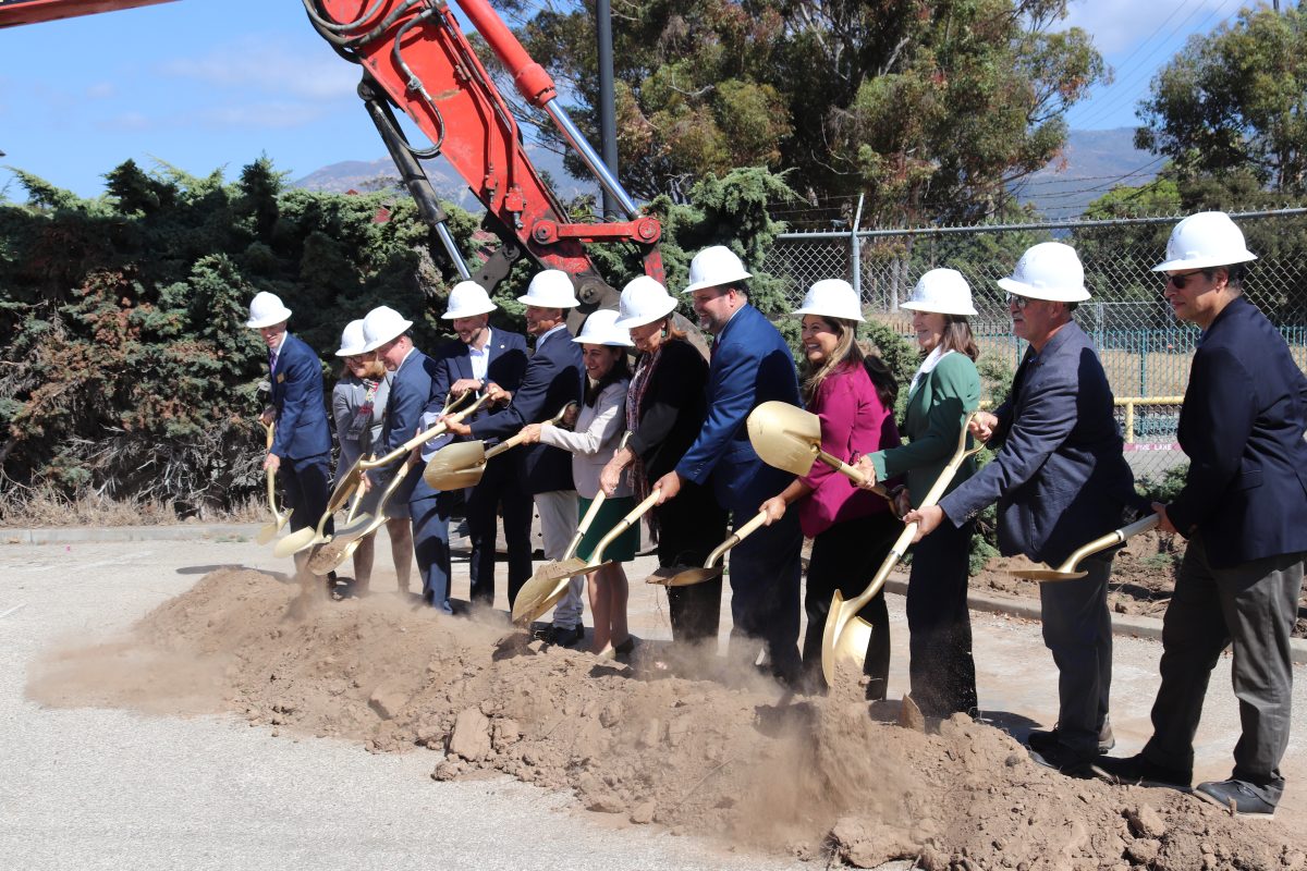 Ground is broken on the Goleta train station.