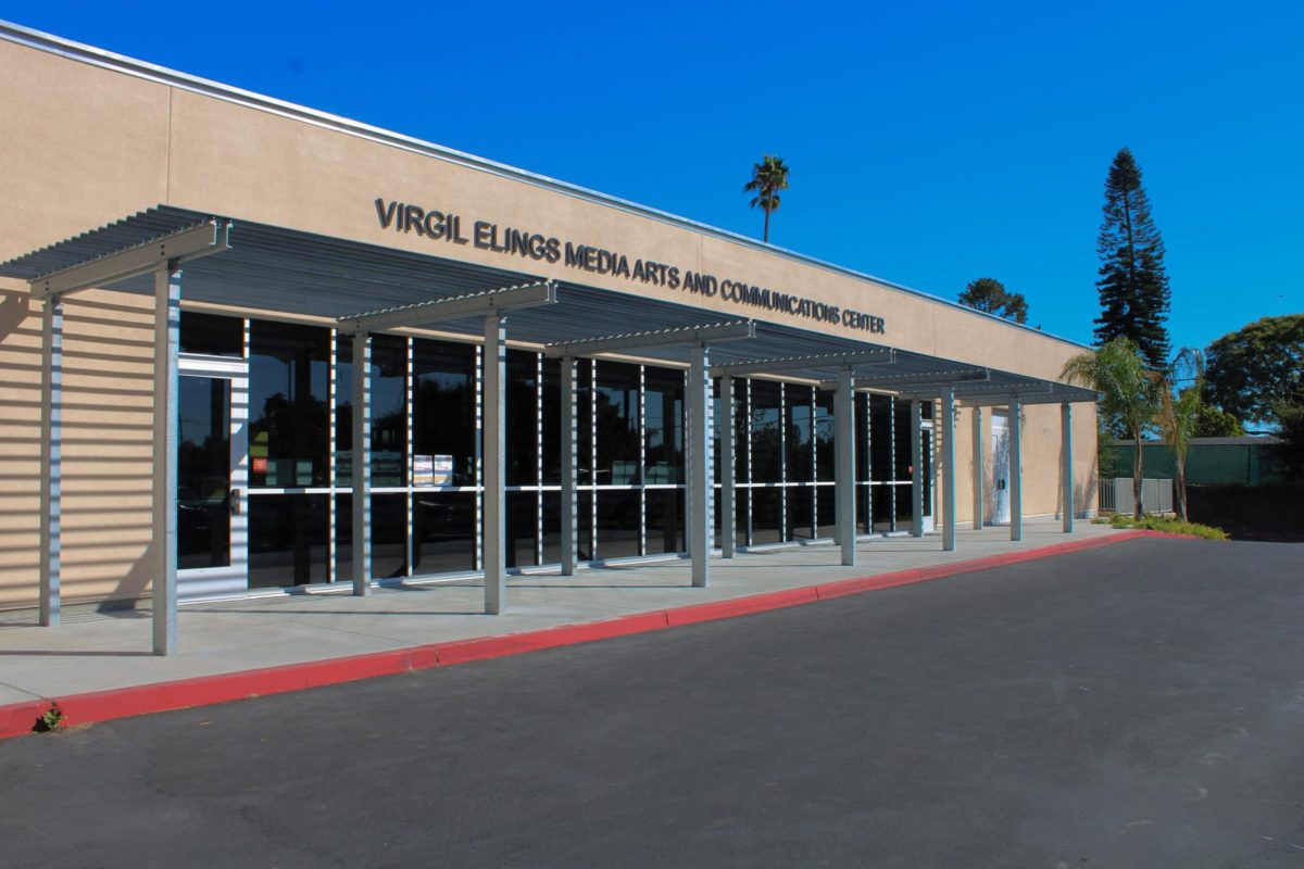 The outside of the Virgil Elings Media Arts and Communication Center, the new media building that has been in use for a year.