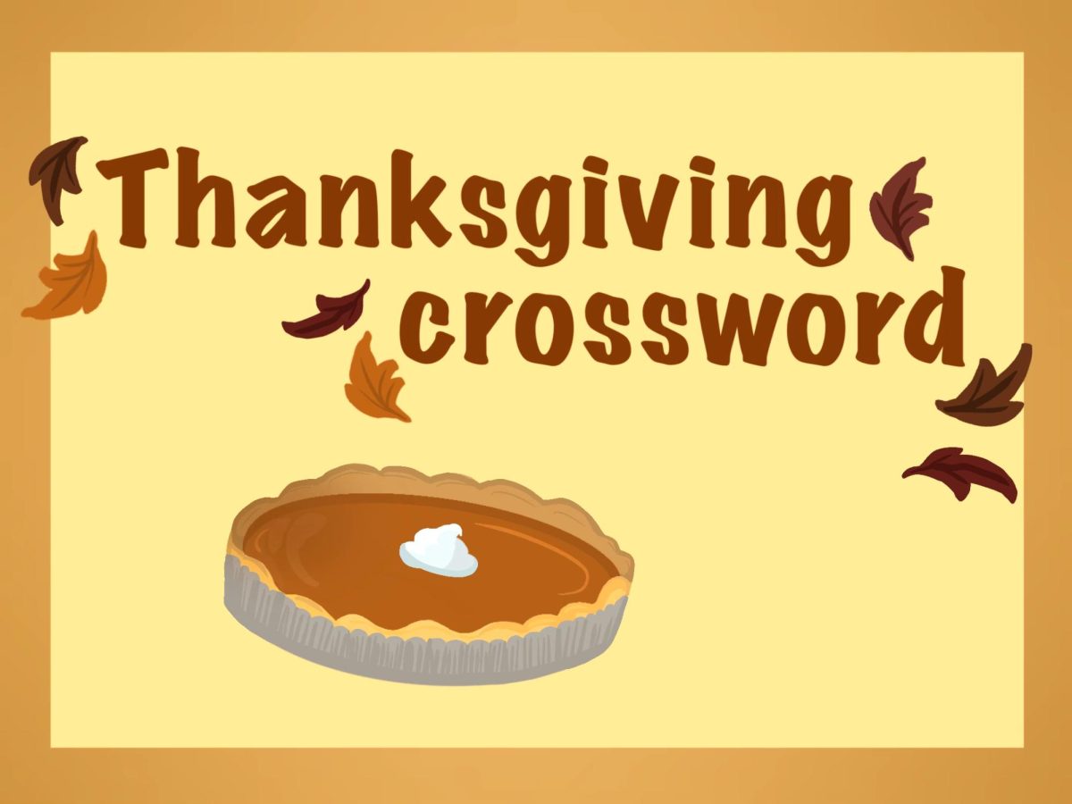 "Thanksgiving Crossword" graphic drawn on procreate.