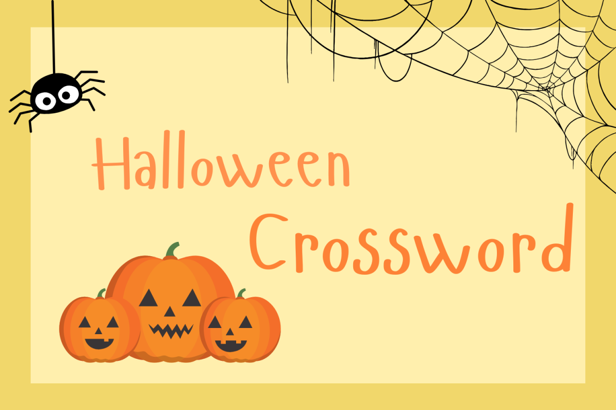 "Halloween crossword" graphic made on Canva.