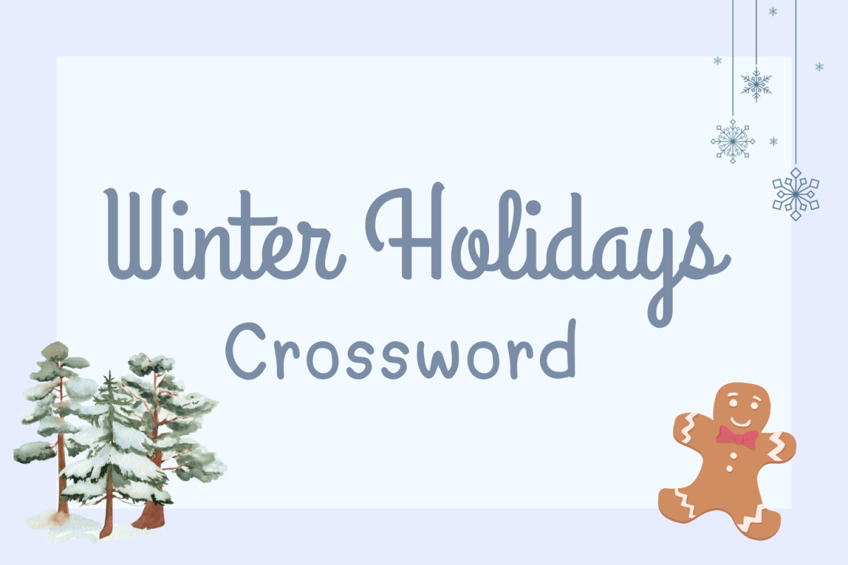 “Winter Holidays Crossword” graphic made on Canva. 