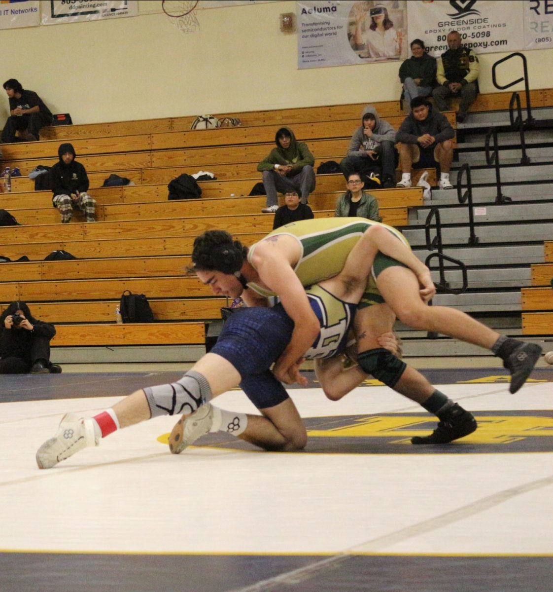 DPHS wrestler attempts to flip SBHS wrestling.