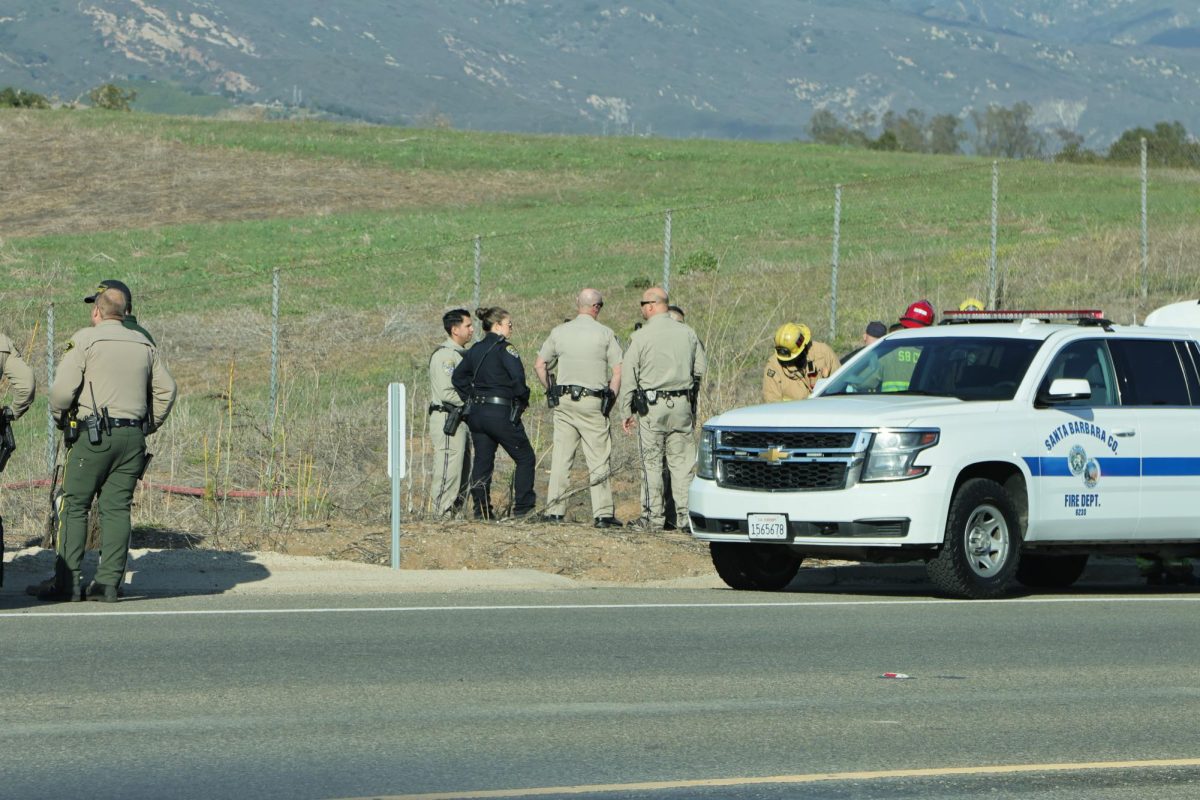 The Santa Barbara Police and Fire Departments on the side of the Northbound Highway.