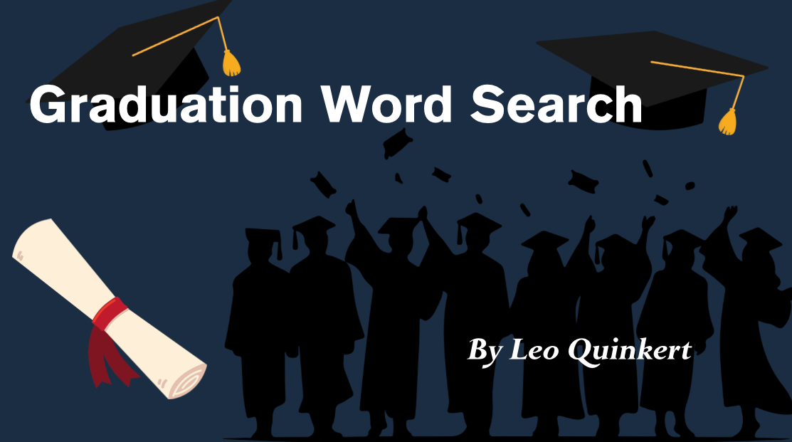 Graduation word search graphic.