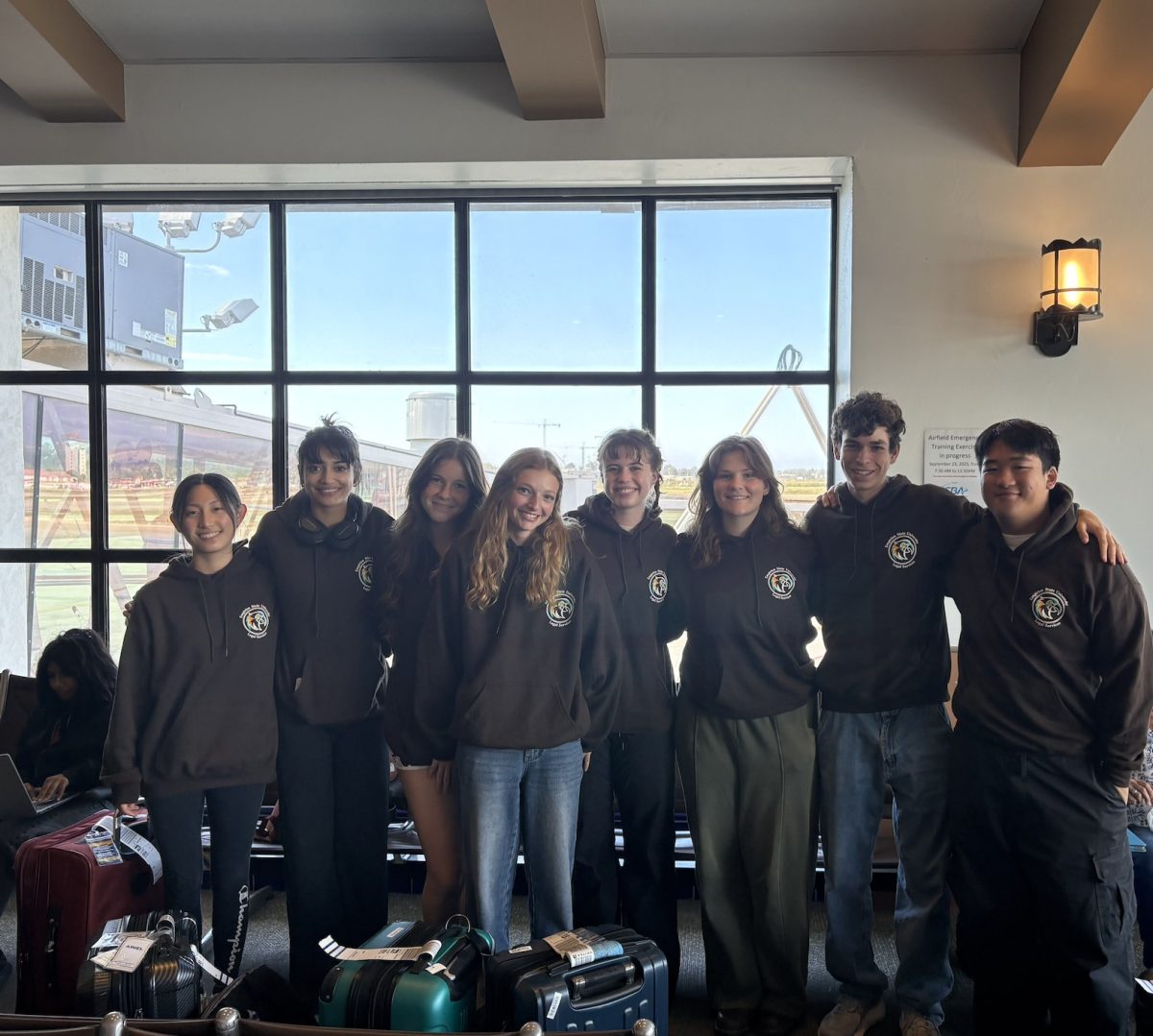 (Left to Right) Ariel Li (12), Milena Rodriguez (12), Stella Moreno (11), Jamison Komiko (11), Riley Minne (12), Alexis Demoski (12), Ethan Gardiner (11), Jonathan Yang (12)