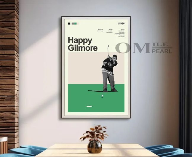 A "Happy Gilmore" poster of Happy putting