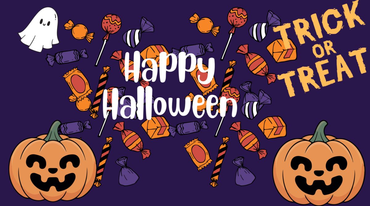 "Halloween Halloween" graphic made in Canva