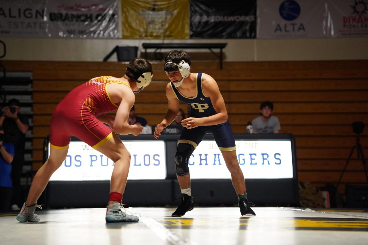 Dos Pueblos High School wresting team during a match 