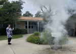 Alissa Mullin demonstrates elemental potassium exploding when placed in water, releasing a massive cloud of flammable hydrogen gas.