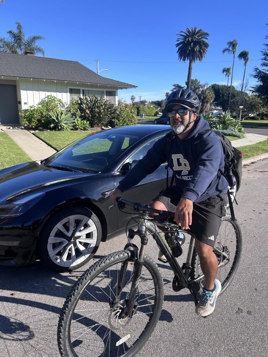 Groundskeeper Julio Flores on a bike ride.